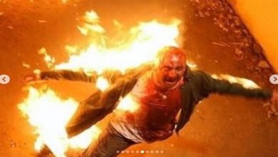 أحمد السقا بين النيران في كواليس تصوير"جولة أخيرة" (صور)